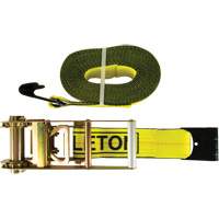 Winch Strap, Flat Hook, 3" W x 30' L, 5400 lbs. (2449 kg) Working Load Limit Action Paper