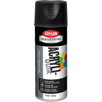 Industrial Acryli-Quik Lacquer, Black, Ultra-Flat, 12 oz., Aerosol Can Action Paper