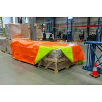 High-Visibility Heavy-Duty Woven Tarp, Polyethylene, Green/Orange, 16' x 20' x 12 mils Action Paper