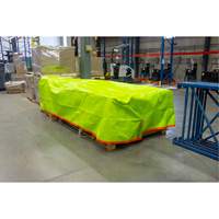 High-Visibility Heavy-Duty Woven Tarp, Polyethylene, Green/Orange, 16' x 20' x 12 mils Action Paper