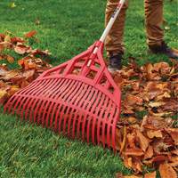 Leaf Rake, 24" Blade, Wood Handle, Plastic Blade Action Paper