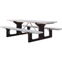 Recycled Plastic Picnic Tables, 6' L x 61-1/2" W, Grey Action Paper
