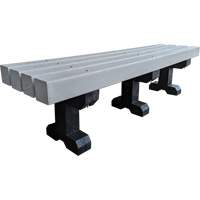 Park Bench, Recycled Plastic, 72" L x 17" W x 17" H, Grey Action Paper