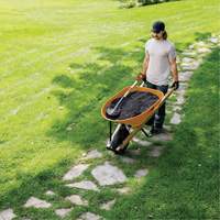 Pro Heavy-Duty Wheelbarrow, 6 cu. ft., Steel Tray Action Paper