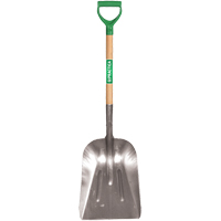 Scoop Shovel, Wood, Aluminum Blade, D-Grip Handle, 29" Length Action Paper