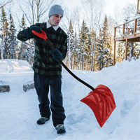Yukon Snow Shovel, Polypropylene Blade, 18" Wide, Ergonomic D-Grip Handle Action Paper