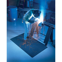 WeldSafe&reg; No. 447 Matting, Rubber, 3' L, 2' W x 9/16" Thick, Black Action Paper