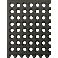 24/Seven&reg; Matting, Rubber, 3' W x 3' L, 5/8" Thick, Black Action Paper