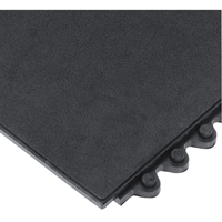 24/Seven&reg; Matting, Rubber, 3' W x 3' L, 5/8" Thick, Black Action Paper