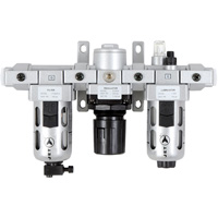 Filtre &agrave; air interm&eacute;diaire en trois parties, r&eacute;gulateur & lubrificateur AFRLMI38, 3/8" NPT Action Paper