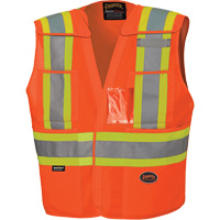 6930 Veste de s&eacute;curit&eacute; d&eacute;tachable &agrave; &eacute;paules tombantes, Orange haute visibilit&eacute;, Grand/T-Grand, Polyester Action Paper