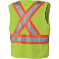 6936 5-Point Tear-Away Safety Vest, High Visibility Lime-Yellow, 2X-Large, Polyester Action Paper