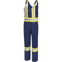 6615T Safety Coveralls, Poly-Cotton, 48 (Tall), Navy Blue Action Paper