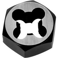 Hexagon Rethreading Bolt Die, 1" Dia., M6x1 Thread, Chromium Steel Action Paper
