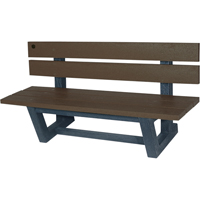 Outdoor Park Benches, Recycled Plastic, 60" L x 22-13/16" W x 29-13/16" H, Umber Action Paper