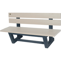 Outdoor Park Benches, Recycled Plastic, 60" L x 22-13/16" W x 29-13/16" H, Sand Action Paper