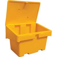 Salt Sand Container SOS, With Hasp, 48" x 33" x 34", 18.5 cu. Ft., Yellow Action Paper