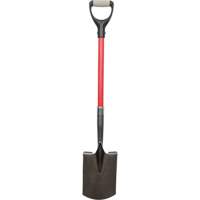 Heavy-Duty Shovels, Fibreglass, Carbon Steel Blade, D-Grip Handle, 30-1/2" Long Action Paper