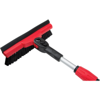 Snow Brush With Pivot Head, Telescopic, Rubber Squeegee Blade, 52" Long, Black/Red Action Paper
