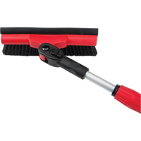 Snow Brush With Pivot Head, Telescopic, Rubber Squeegee Blade, 52" Long, Black/Red Action Paper