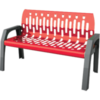 Stream Benches, Steel, 48" L x 25" W x 34" H, Red Action Paper