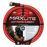 Hot Water Hose, Rubber, 5/8" dia. x 25' L Action Paper