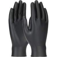 Grippaz Skins Ambidextrous Disposable Gloves, Large, Nitrile, 6-mil, Powder-Free, Black Action Paper