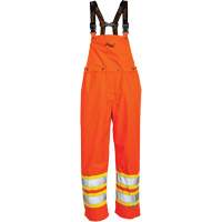 Journeyman&reg; 300D Bib Pants, Polyester, Large, High Visibility Orange Action Paper