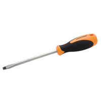 Slotted Screwdriver, 1/4" Tip, Round, 9-1/3" L, Cushion Grip Handle Action Paper