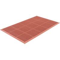 Competitor Series Mats, Slotted, 3' x 5' x 7/8", Orange, Natural Rubber Action Paper