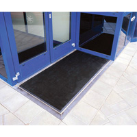 Gritstop Fingermat Matting, Rubber, Scraper Type, Textured Pattern, 2' x 2-2/3', Black Action Paper