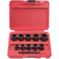 PROTO&reg; Bolt Extractor Socket Set, 10 Pcs, 1/4" Drive Size Action Paper