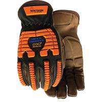 Gants antichocs Drill Sergeant, Grand, Paume en Cuir fleur, Poignet &agrave; enfiler Action Paper