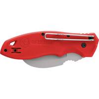 FastBack Hawk Bill Folding Knife, 2-1/4" Blade, Stainless Steel Blade, Plastic Handle Action Paper