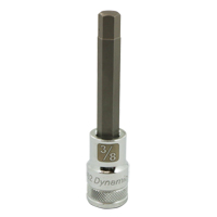 SAE Long Bit Socket, 3/8" x 3.94" L, 1/2" Drive Action Paper