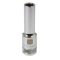 Metric Socket, 10 mm, 1/2" Drive, 6 Points, Deep Action Paper