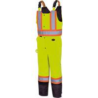 5041BB Waterproof Quilted Bib Pants, Polyester, Large, High Visibility Lime-Yellow Action Paper