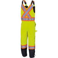5041BB Waterproof Quilted Bib Pants, Polyester, Large, High Visibility Lime-Yellow Action Paper