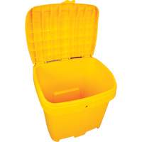 Salt & Sand Storage Bins, With Hasp, 21" x 27" x 26", 4.24 cu. ft., Yellow Action Paper