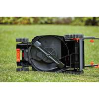 Lawn Mower with Comfort Grip Handle, Push Walk-Behind, Electric, 15" Cutting Width Action Paper