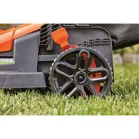 Lawn Mower with Comfort Grip Handle, Push Walk-Behind, Electric, 15" Cutting Width Action Paper