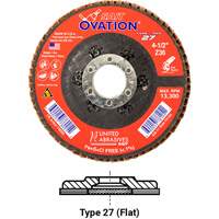 Ovation Flap Disc, 4-1/2" x 5/8"-11, Type 27, 36 Grit, Zirconium Action Paper