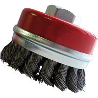 Bridled Cup Brushes, 3" Dia. x 5/8"-11 Arbor Action Paper