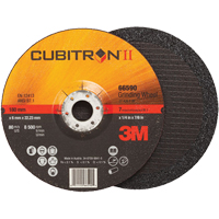 Cubitron II Depressed Centre Grinding Wheels, 4" x 1/4", 3/8" Arbor, Type 27 Action Paper