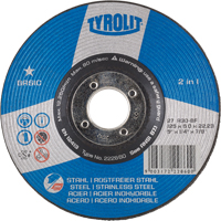 Basic 2-in-1 Grinding Wheel, 4-1/2" x 1/4", 7/8" Arbor, Type 27 Action Paper