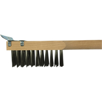 Brosse de nettoyage avec racloir, Acier inoxydable, 3 x 10 rangs de fils, Longueur 20" Action Paper