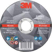 Silver Cut-Off Wheel, 4-1/2" x 0.045", 7/8" Arbor, Type 1, Ceramic, 13300 RPM Action Paper