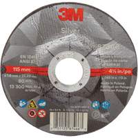 Silver Cut-Off Wheel, 4-1/2" x 0.045", 7/8" Arbor, Type 27, Ceramic, 13300 RPM Action Paper
