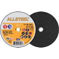AllSteel Mini Cut-Off Wheel, 4" x 1/32", 3/8" Arbor, Type 1, Aluminum Oxide, 19100 RPM Action Paper