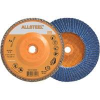 Disque &agrave; lamelles AllSteel, 4-1/2" x 5/8"-11, Type 27, Grain 40, Alumine de zirconium Action Paper